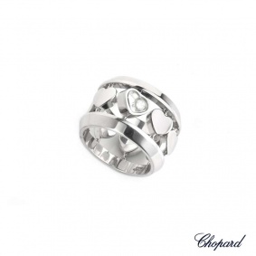 Chopard 18k White Gold Happy Amore Ring B&P 827219-11110